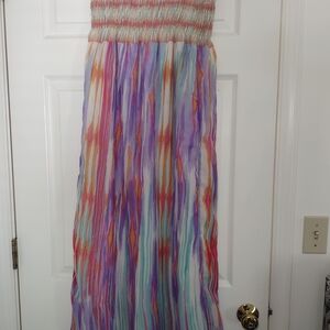 She's Cool Striped Multicolor Strapless Maxi Dress‎ Size XL Worn Once